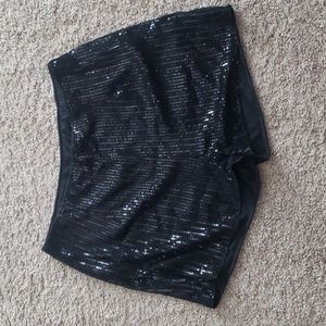 Sequins High elastic waist shorts